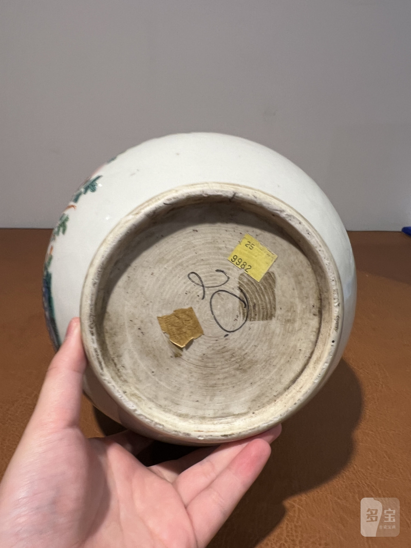 清雍正 粉彩花鸟纹蒜头瓶 - 图11